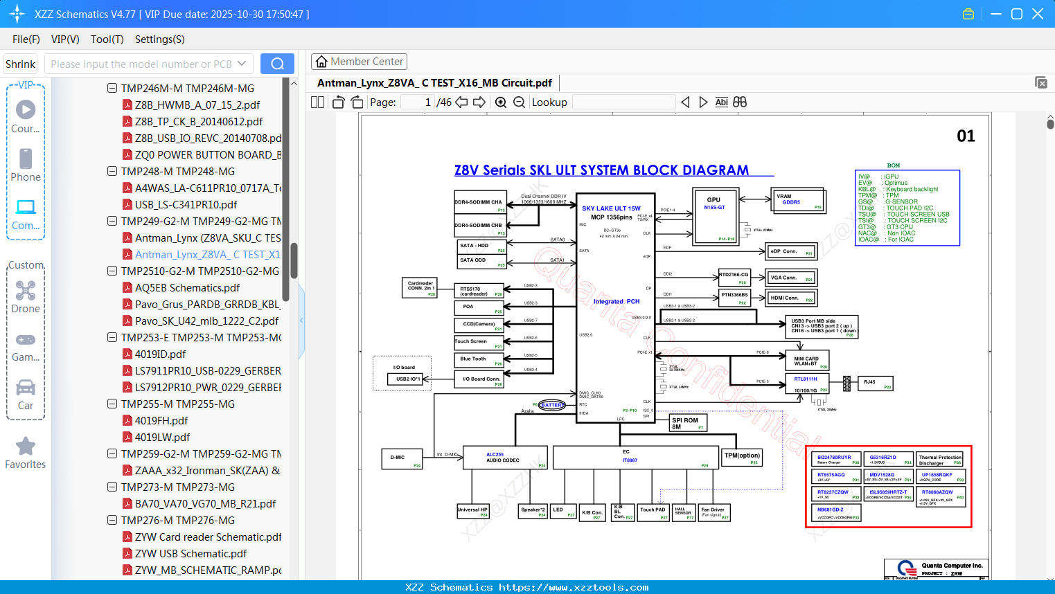 Laptop ACER Antman_Lynx_Z8VA_ C TEST_X16_MB Circuit